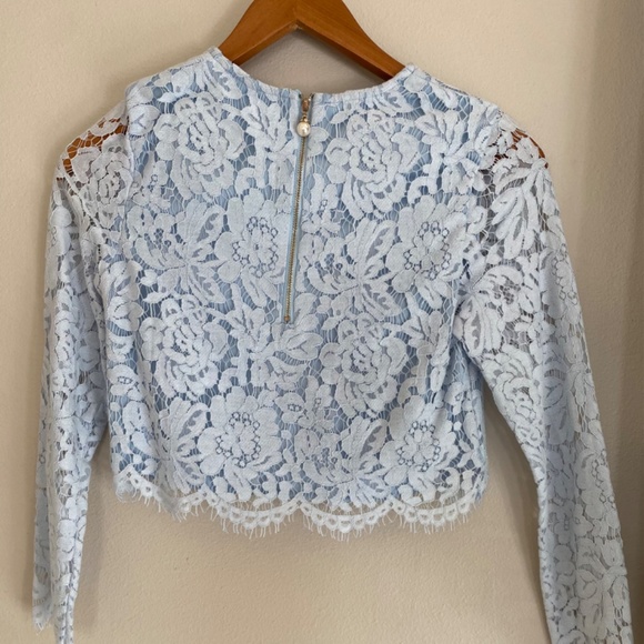 Chicwish Daydreamer Lace Top and Skater Skirt Set in Blue - Picture 2 of 4